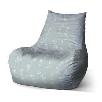 Dětský sedací vak Bean Bílé lístky: 60 x 70 x 70 cm