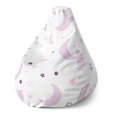 Dětský sedací vak Pear Fialové měsíčky: 70 x 95 x 15 cm