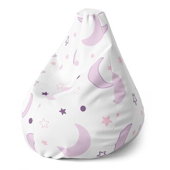 Dětský sedací vak Pear Fialové měsíčky: 70 x 95 x 15 cm
