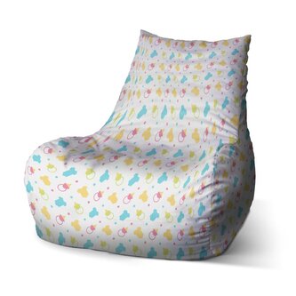 Dětský sedací vak Bean Dudlíky a body: 60 x 70 x 70 cm