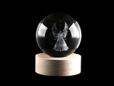 LED svítící skleněná koule Ø8 cm - 1 ks - 6 transparent anděl