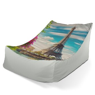 Dětský sedací vak Lounge Paříž Eifellova věž Mraky: 80 x 95 x 50 cm