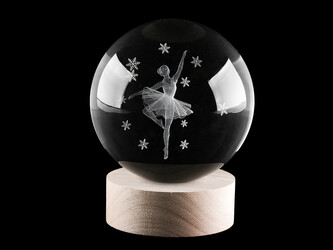 LED svítící skleněná koule Ø10 cm - 1 ks - 2 transparent baletka