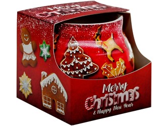 Sklo Dekor 80 x 72 mm Christmas cookies vonná svíčka