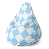 Dětský sedací vak Pear Bílomodré kosočtverce: 70 x 95 x 15 cm