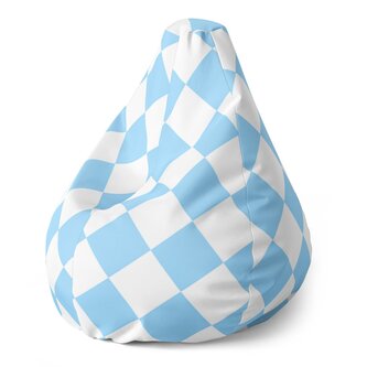 Dětský sedací vak Pear Bílomodré kosočtverce: 70 x 95 x 15 cm