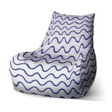Dětský sedací vak Bean Modré vlnky: 60 x 70 x 70 cm