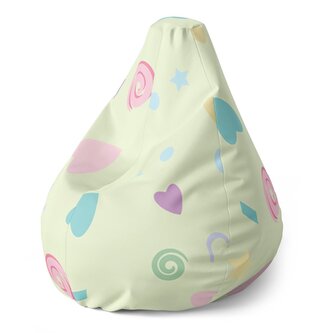 Dětský sedací vak Pear Srdíčka a spirály XL: 70 x 95 x 15 cm