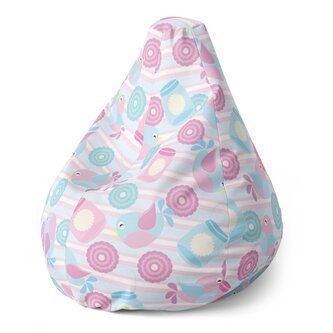 Dětský sedací vak Pear Roztomilí ptáčci: 70 x 95 x 15 cm