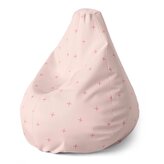 Dětský sedací vak Pear Růžové křížky na světle růžové: 70 x 95 x 15 cm