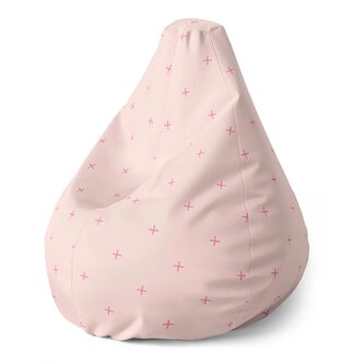 Dětský sedací vak Pear Růžové křížky na světle růžové: 70 x 95 x 15 cm