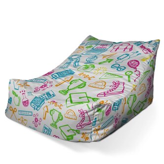 Dětský sedací vak Lounge Barevná škola: 80 x 95 x 50 cm