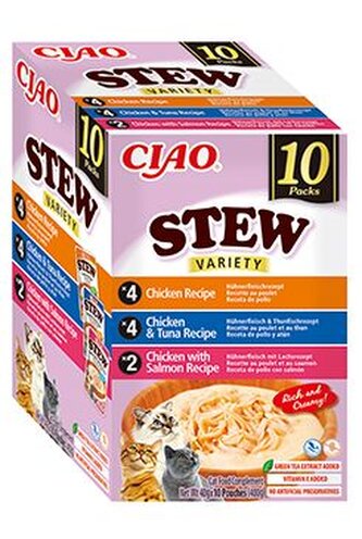 Churu Cat BOX Stew Chick.&Chick.Tuna&Chick.Salm.10x40g