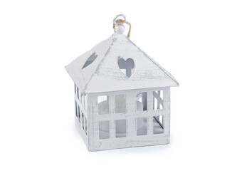 Kovová lucerna svítící k zavěšení - 1 ks - 11 bílá