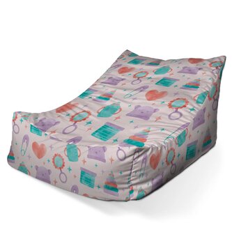 Dětský sedací vak Lounge Chrastítko a čepičky: 80 x 95 x 50 cm