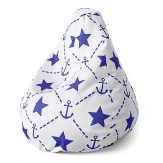 Dětský sedací vak Pear Hvězdy a kotvy: 70 x 95 x 15 cm
