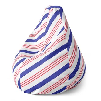 Dětský sedací vak Pear Modročervené pruhy: 70 x 95 x 15 cm