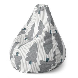 Dětský sedací vak Pear Šedé stromky: 70 x 95 x 15 cm