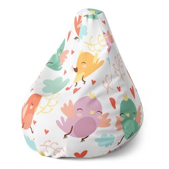 Dětský sedací vak Pear Oblak s ptáčky: 70 x 95 x 15 cm