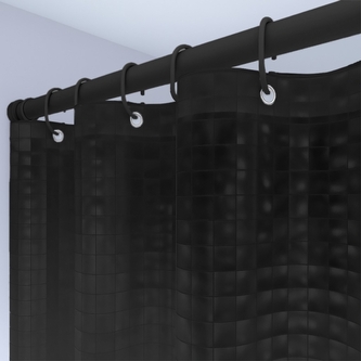 DuraHome Závěs koupelnový 180x180 cm PEVA, 2D, černý