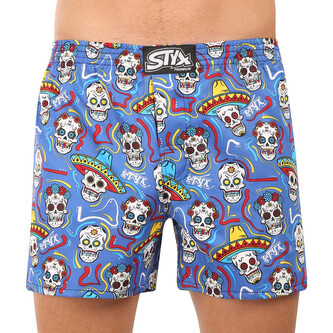 Pánské trenky Styx premium art klasická guma lebky (AP1856) S