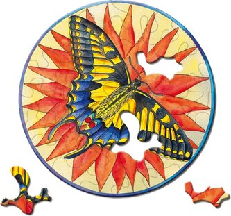 CURIOSI Kulaté puzzle Picoli: Motýl 33 dílků