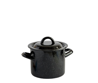 Hrnec s poklicí smalt černý 14cm 1,5L