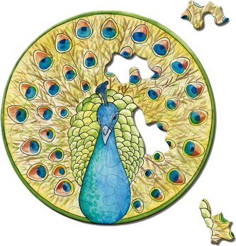 CURIOSI Kulaté puzzle Picoli: Páv 33 dílků