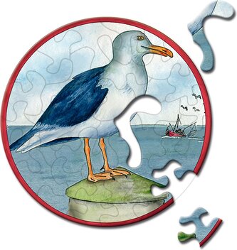 CURIOSI Kulaté puzzle Picoli: Racek 33 dílků