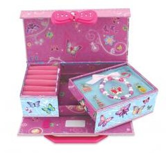 Szkatułka zamykana na zamek z szyfrem motylki