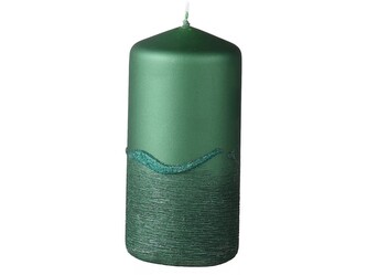 Emocio Drápaná s vlnkou Válec 50x100mm zelená svíčka