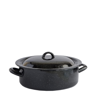 Kastrol s poklicí smalt černý 28 cm 8L