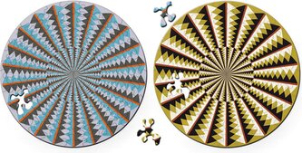 CURIOSI Oboustranné dřevěné puzzle Double: Kolotoč 88 dílků