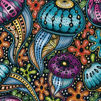 CURIOSI Čtvercové puzzle Q Life: Barevné medúzy 72 dílků