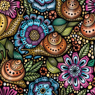 CURIOSI Čtvercové puzzle Q Life: Šneci na květinách 72 dílků