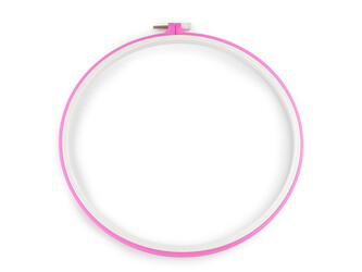 Vyšívací kruh plastový - 1 ks - 2 (Ø26,4 cm) růžová