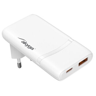 Akyga USB Nabíječka AK-CH-31 USB-A + USB-C PD 5-20V / max. 3.25A 65W Quick Charge 4+ GaN