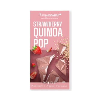 Tabulka kakaová bílá jahoda-quinoa 60 g BIO   BENJAMÍSSIMO