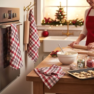 Utěrka bavlněná, Skandinávská kostička,  komplet 3 ks