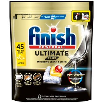 Finish tablety do myčky Ultimate Plus All in 1 Lemon, 45 ks
