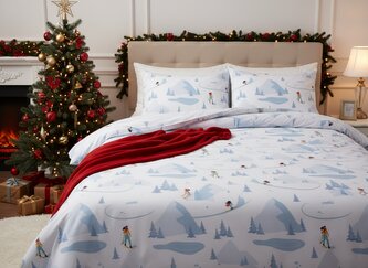 Vánoční mikrovláknové povlečení MERRIMENT | s vánočním vzorem | 220 x 200 + 2 x 70 x 80 cm | 758768