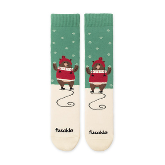 Ponožky Froté Medvídek bruslař Zelené S (35-40)