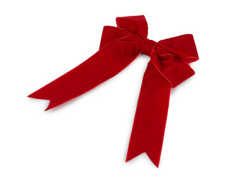 Vánoční mašle sametová dvojitá 13x18 cm - 6 ks - 3 červená