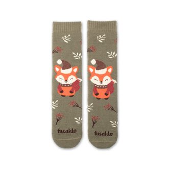 Dětské ponožky Froté Liška lesní Zelené S (25-35)
