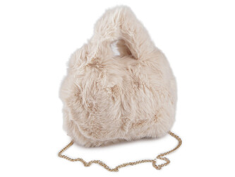 Kožešinová kabelka - 1 ks - 2 béžová světlá