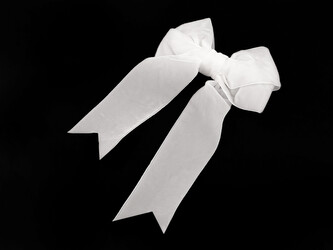 Vánoční mašle sametová dvojitá 13x18 cm - 6 ks - 1 bílá