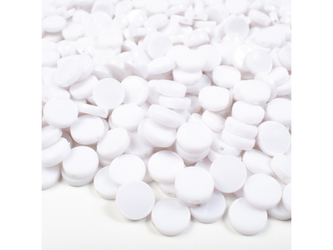 Plastové ploché korálky 500 ks bílé, samolepky nejsou součástí balení