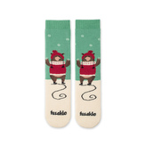 Dětské ponožky Froté Medvídek bruslař Zelené S (25-35)