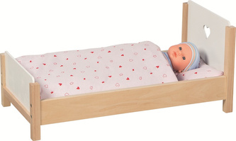 Drewniane Łóżeczko dla lalek Serduszko Goki