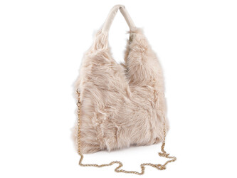 Kožešinová kabelka - 1 ks - 12 béžová světlá